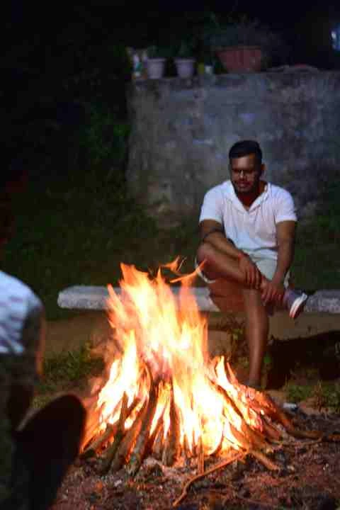 Fire camp bonfire night activity at Suggee Resort