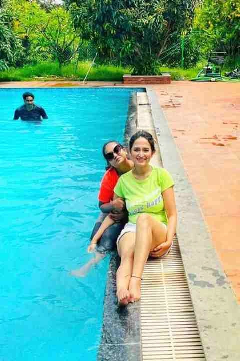 Outdoor swimming pool at Suggee Resort Bangalore