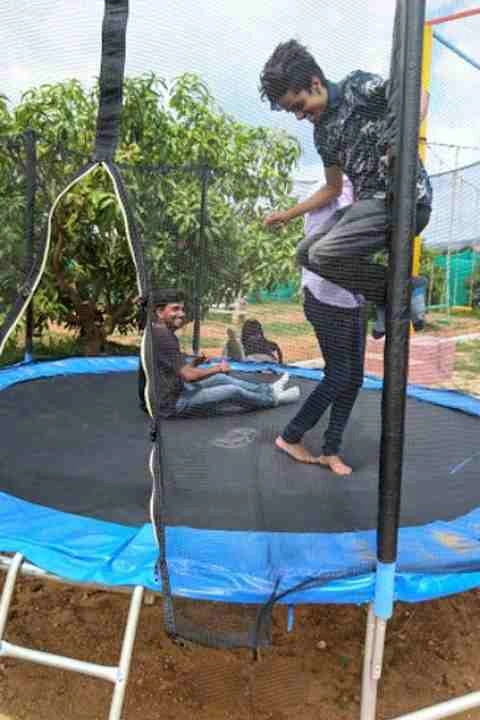Trampoline activity at Suggee Resort, resort in Bangalore