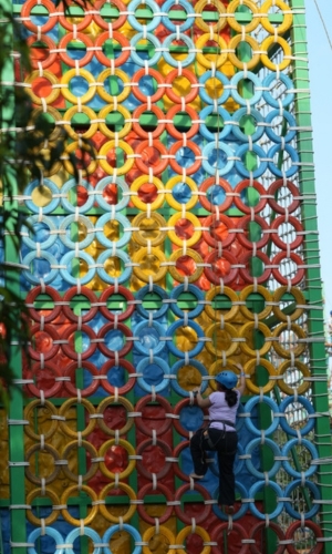 Tyre climbing activity at Suggee Resort, resort in Bangalore