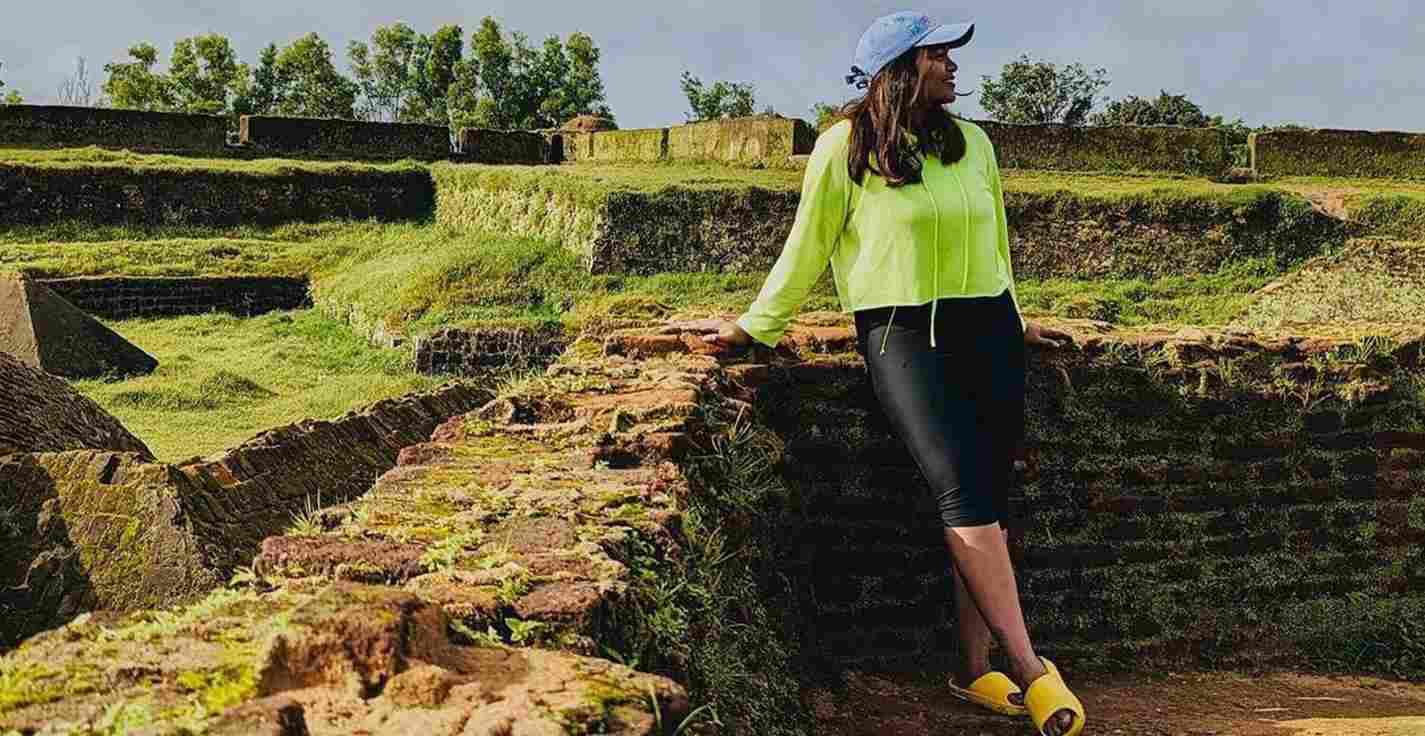 Guest enjoying view at Manjarabad fort