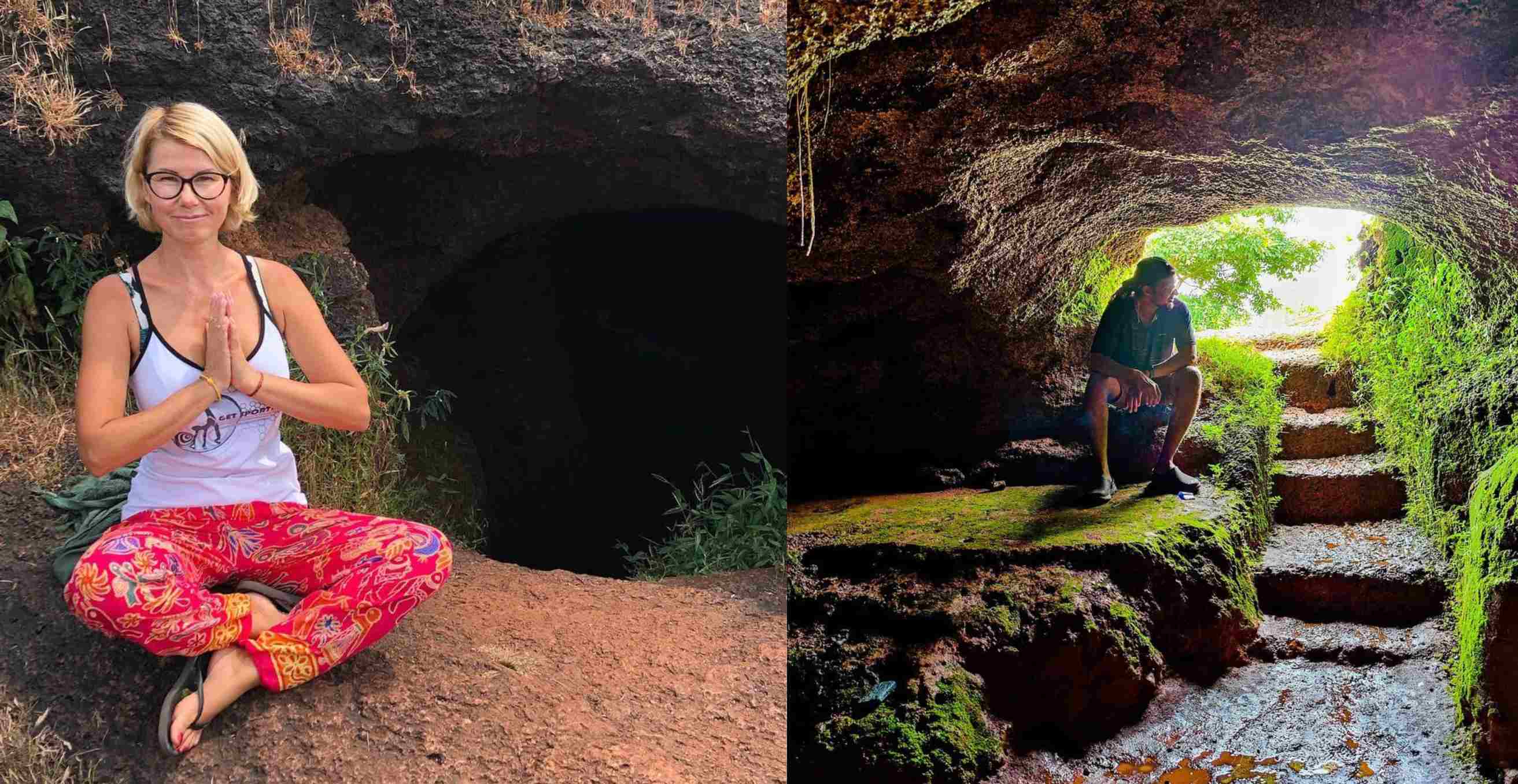 Tourist in shiva cave