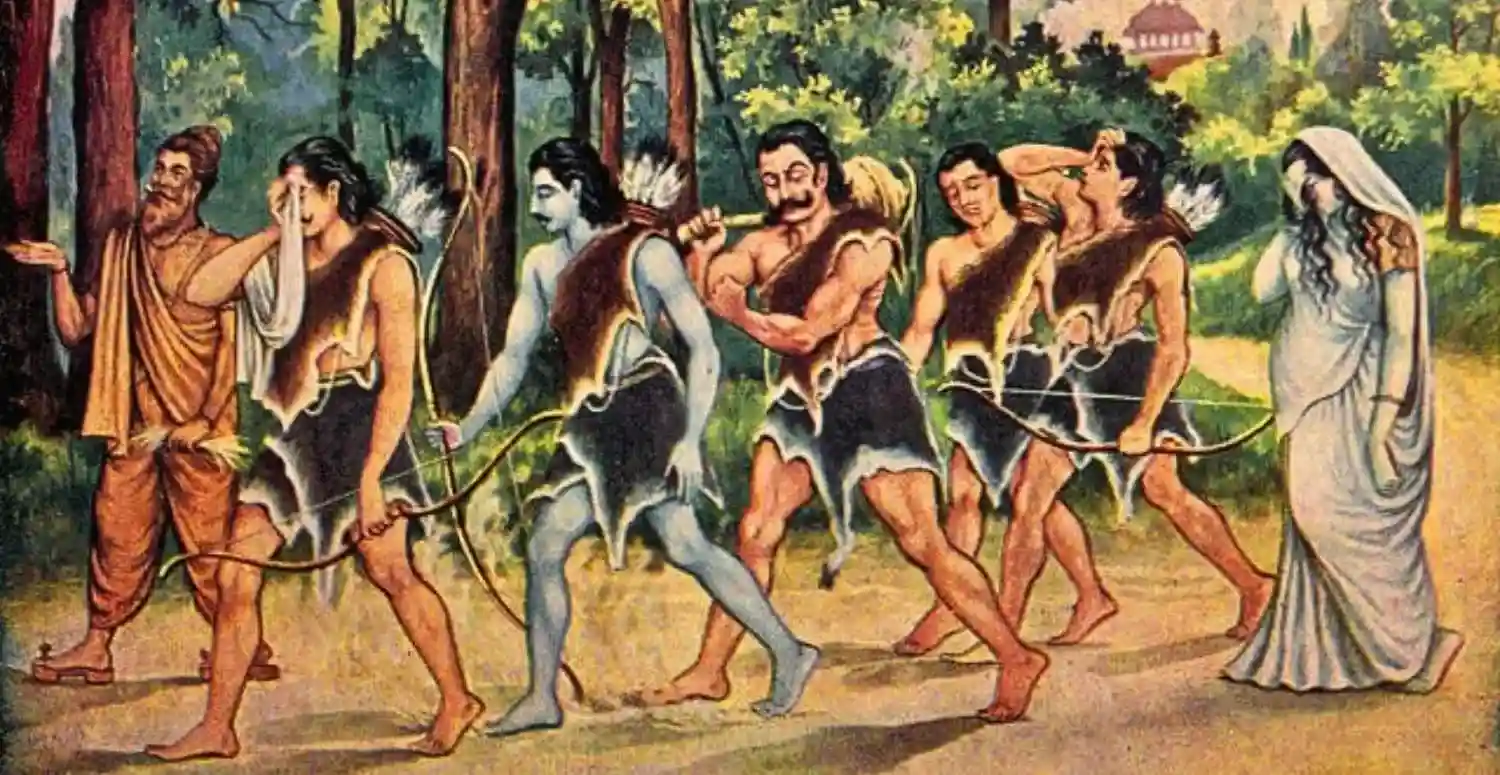 Pandavas walking towards Ettina Bhuja