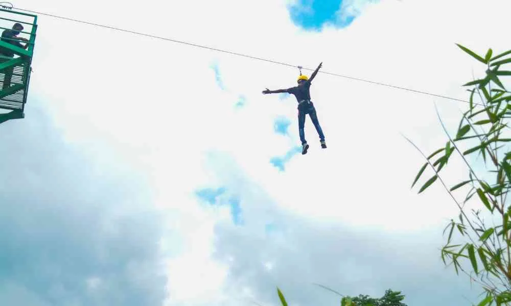 Zipline activity included in day outing package at Suggee Resort