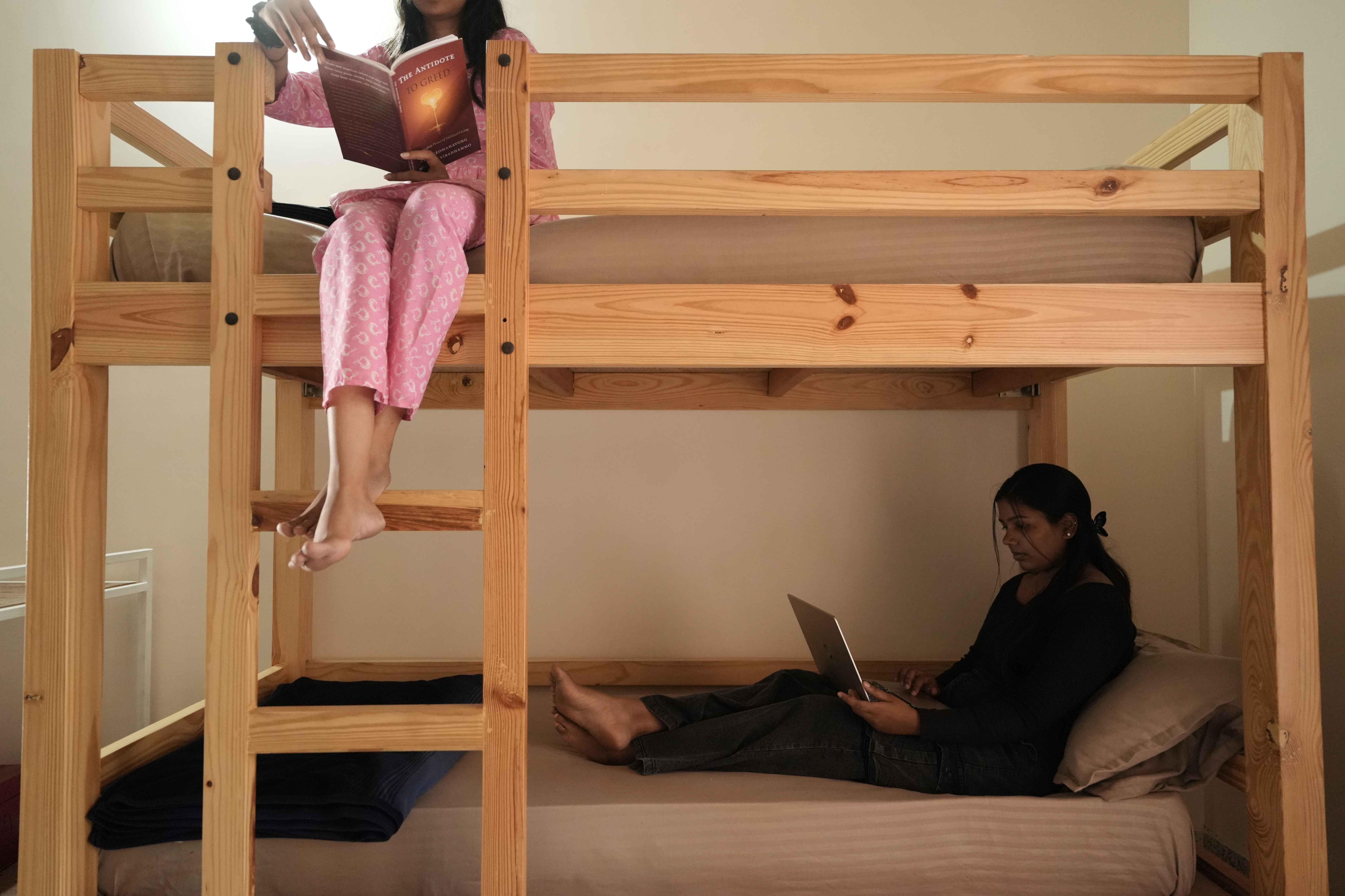 Working in dorm at Palace Hostel by Borrbo in Hostel