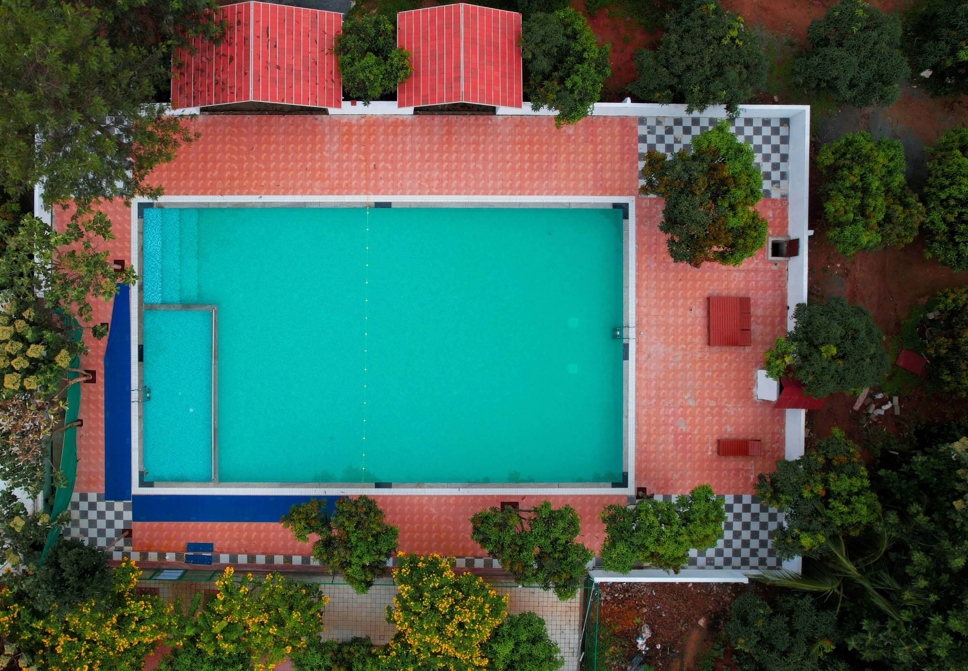  Drone view of pool