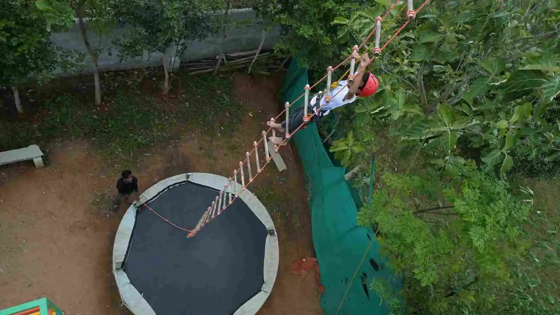 Free fall adventure activity at Suggee Resort