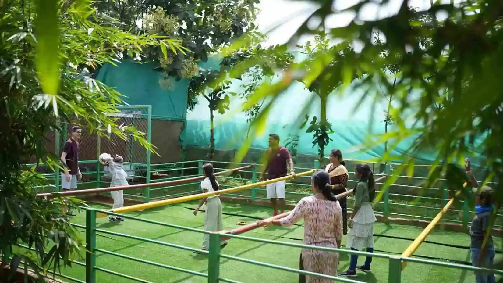 Human foosball game at Suggee Resort Bangalore