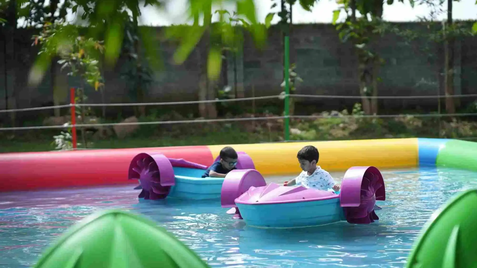 Kids boating activity at Suggee Resort Bangalore