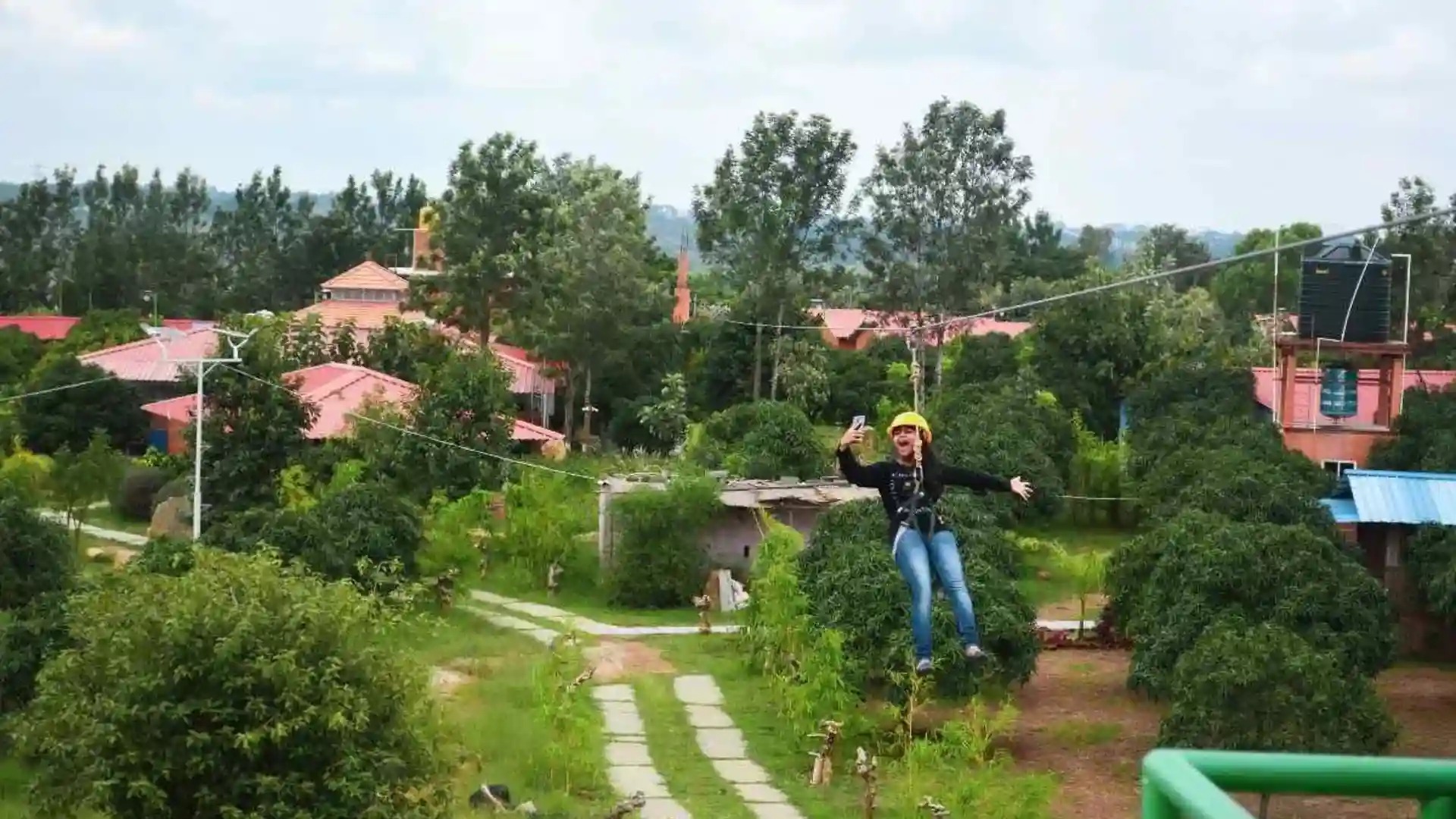 Longest zipline in Bangalore at Suggee Resort