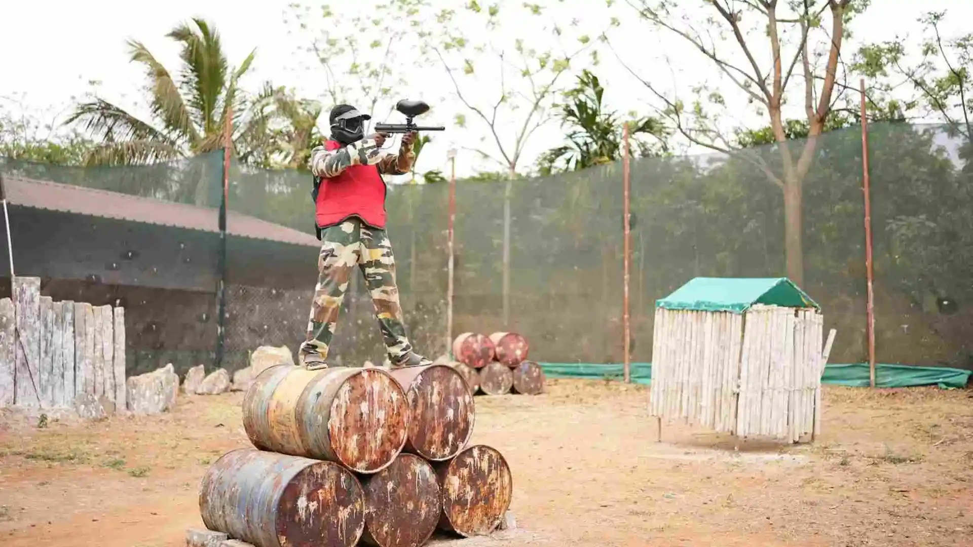 Paintball arena at Suggee Resort Bangalore