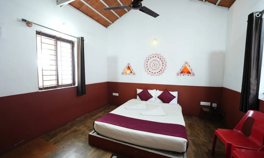 Interior View of a Couple Hut at Suggee Resort, Featuring a Cozy and Comfortable Setting