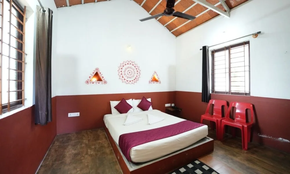 Comfortable Interior of a Couple Hut at Suggee Resort